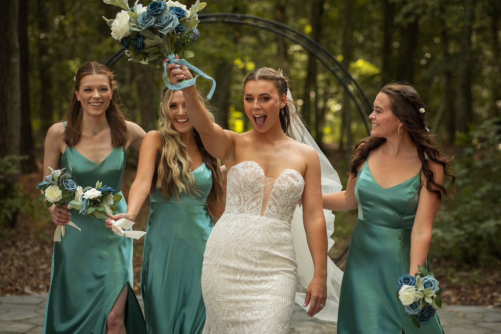 Bride and bridesmaids at Snow Hill, MD wedding venue